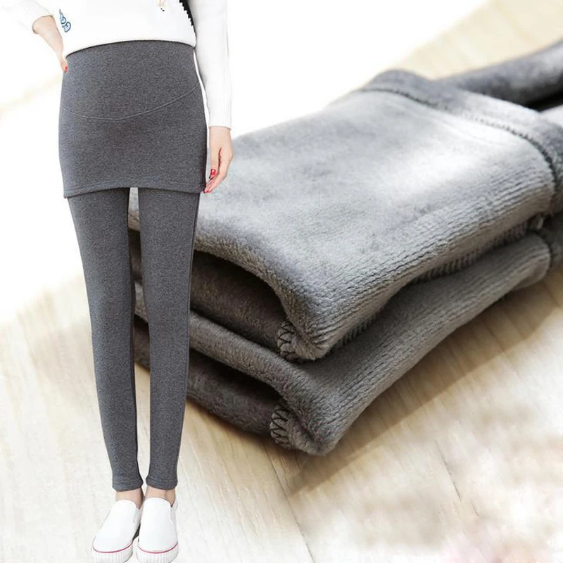 Новые модные зимние Леггинсы для беременных штаны Одежда женщин теплые