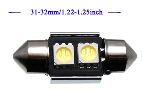 1pcx31-32mm 2smd C5W W5W BA9S Автомобильный светодиодный светильник 31 мм 36 мм 39 мм 41 мм C10W автомобильный интерьерный светильник CANBUS без ошибок фестон купол лампа для чтения - Испускаемый цвет: 1pcx31-32mm 2smd