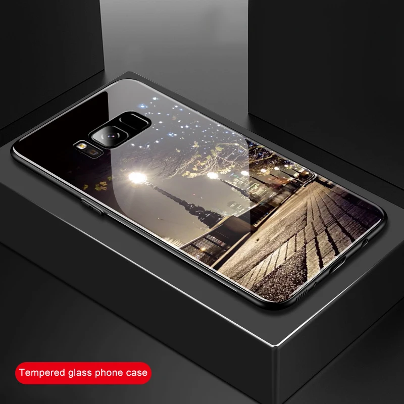 Чехол для телефона из закаленного стекла для Samaung Galaxy S9 S8 Plus Note 8 чехол с узором для Samaung S9 S8 Plus Note 8 чехлы из ТПУ с мягкими краями