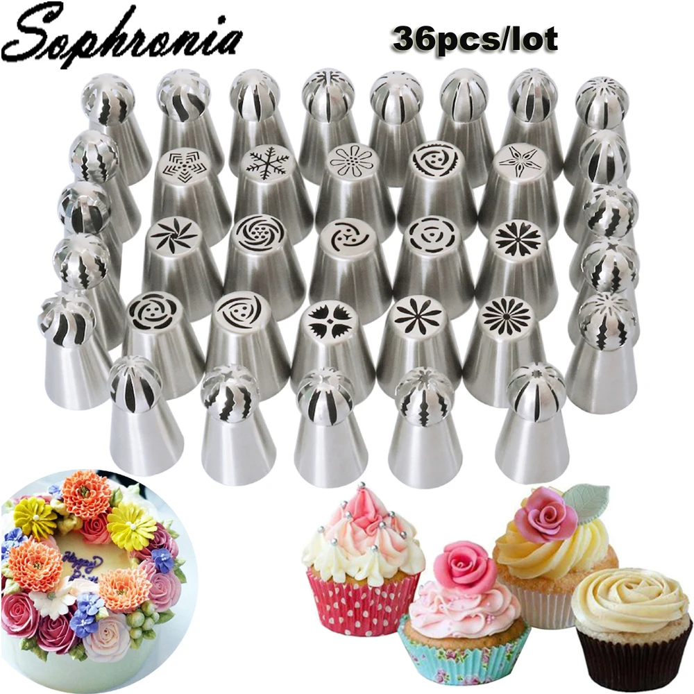 

Sophronia 95PCS Stainless Steel Pastry Nozzles Set Icing Piping Tips Russian Korean Style Ball Shape Nozzl Cake Decorating CS090