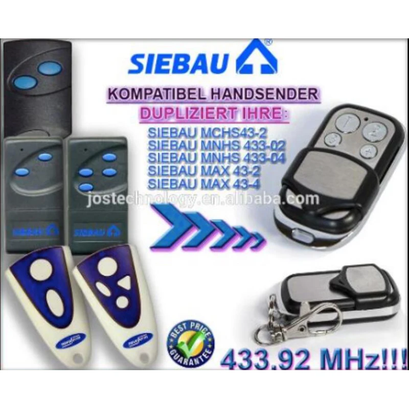 2 шт. SIEBAU MCHS43 MNHS 433 02 04 MAX 43 4 92 МГц замена пульта дистанционного управления