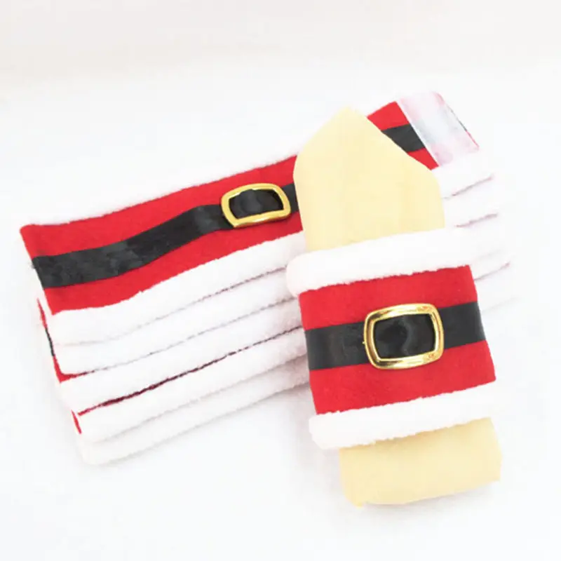 4 шт./упак. Рождественская пряжка для ремня Кольца салфеток держатель