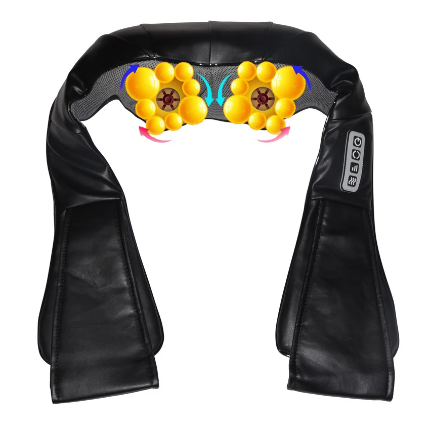 Black 4 Button Amkee электрический автомобиль дома шиацу массажер спины Средства ухода за кожей шеи плеч Для тела инфракрасный массажер Массажный мяч Здоровье и гигиена релаксации massagem - Цвет: Black 4 Button
