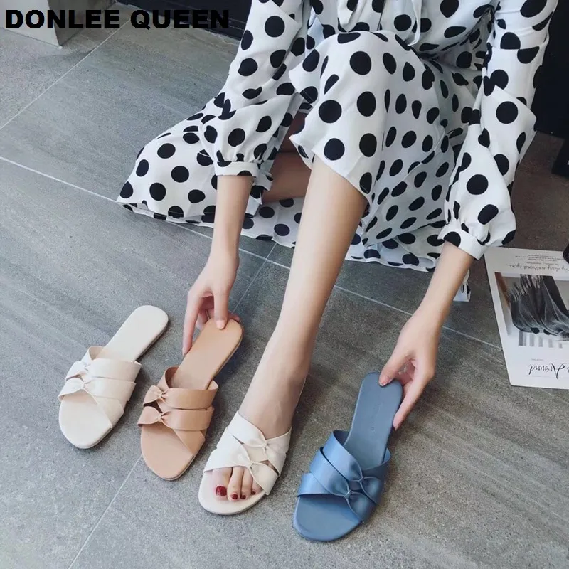 DONLEE QUEEN/Брендовые женские шлепанцы на плоской подошве повседневная обувь Новинка