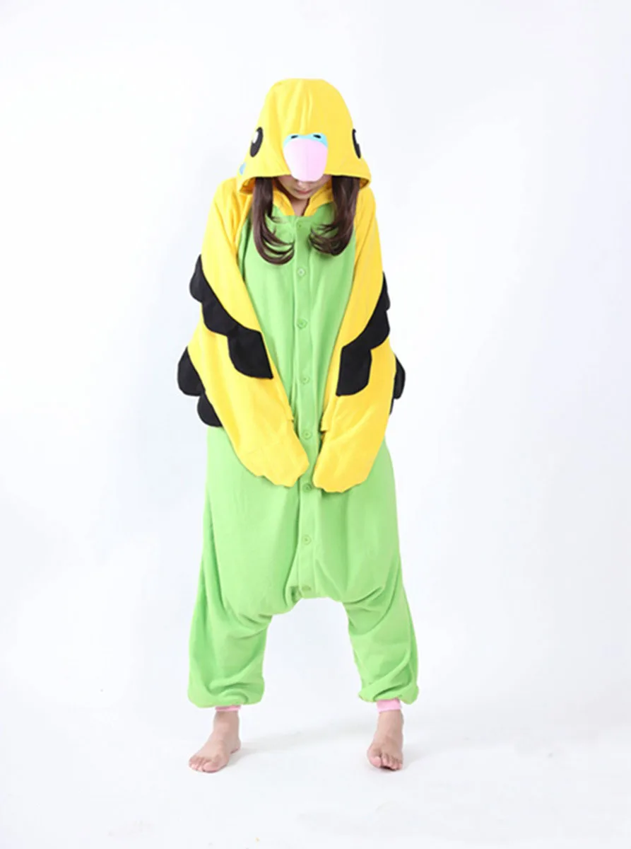 Флисовый комбинезон в виде попугая для взрослых|carnival costume|pyjama jumpsuitonesie pyjamas |