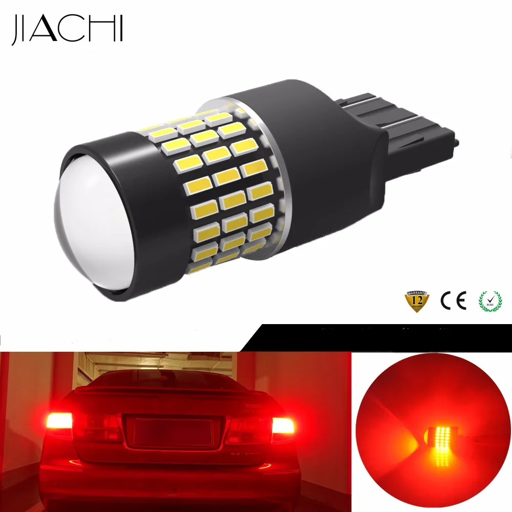 JIACHI 100 x Автомобильное светодиодное освещение и габаритных огней заднего лампы стоп сигнала 7443 7440 T20 W21W 3014 78SMD автомобиля задних фонарей, фонарей указателей повтора и сигнальные огни 12-24 V