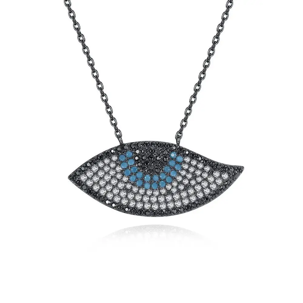 

Creative Dark Eye Micro-Inlay Zirconium Palm Necklace Pendant for Bridal Jewelry Women Dinner Party Birthday Gift