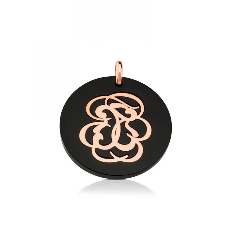 Black Necklace Новая мода для женщин и мужчин, серебро, розовое золото, черный, нержавеющая сталь, Круглый, животное, цветок, медведь, ожерелье, серьги, ювелирные наборы - Окраска металла: Black Necklace