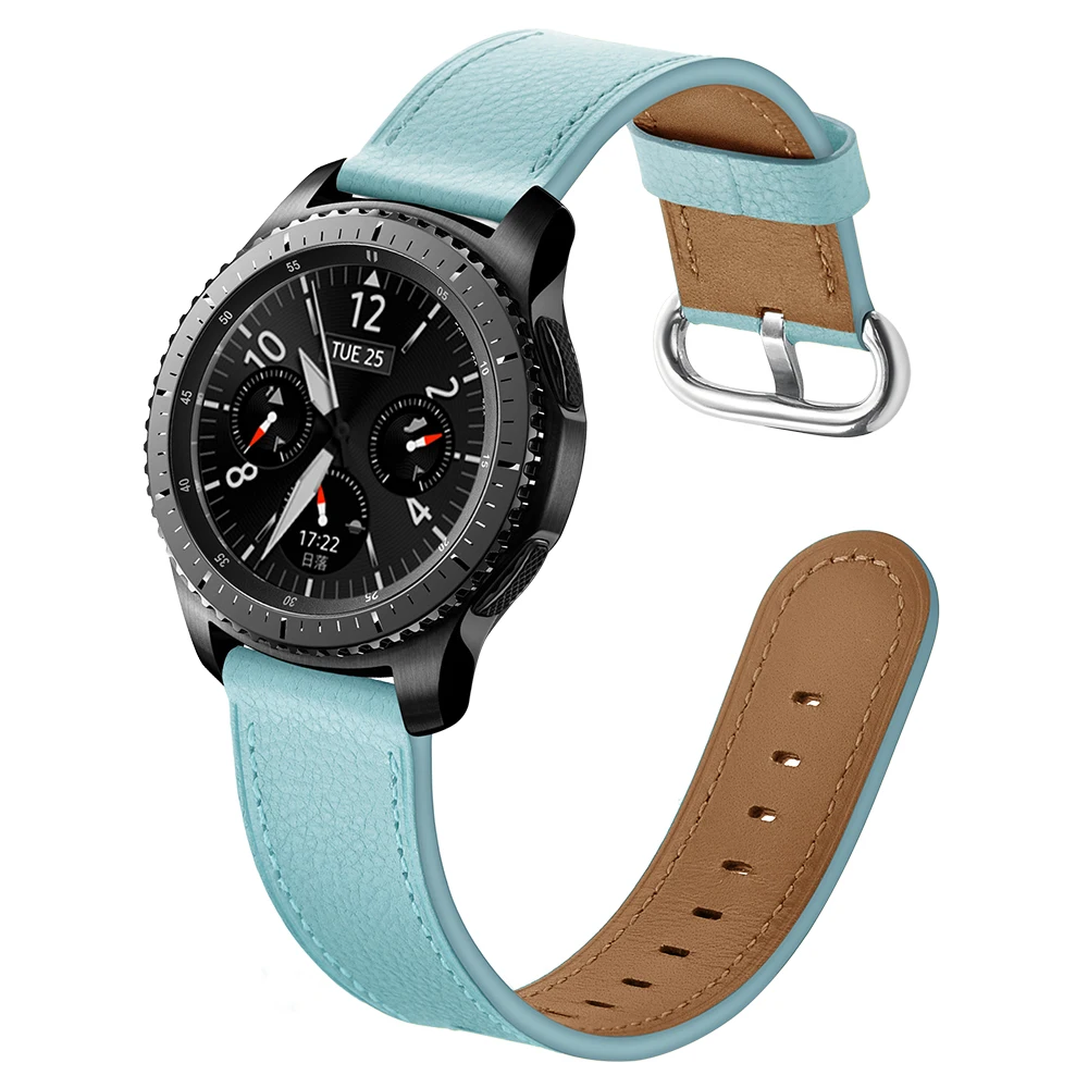 Цветной ремешок для часов из натуральной кожи samsung gear S3 22 мм женский модный