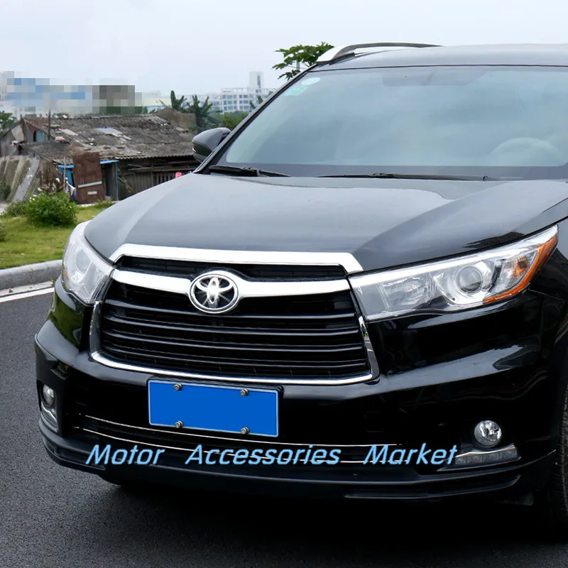 Новая хромированная передняя решетка радиатора для Toyota Highlander 2014 2015 2016|hood trim|front
