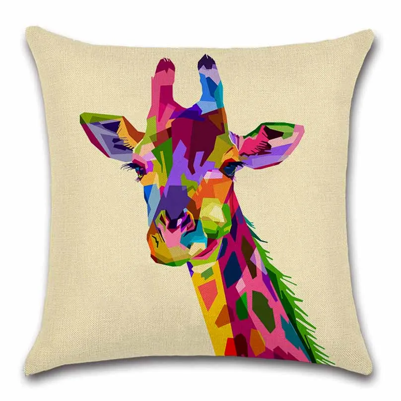Забавная танцевальная Подушка с изображением жирафа из мультфильма украшение