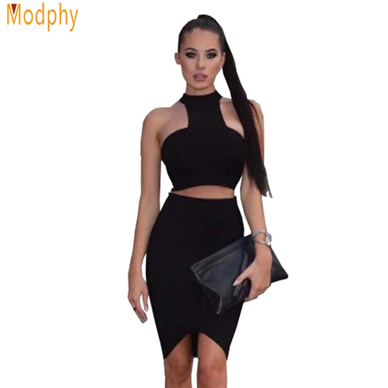 2018 новое модное сексуальное женское платье из 2 частей облегающее Бандажное с