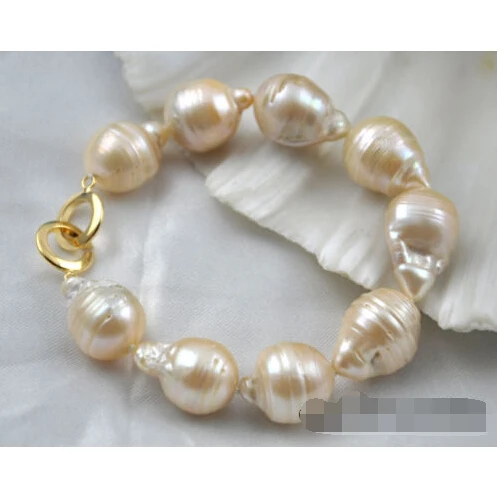 Hot sell Noble- 8&quot 20mm baroque baby pink reborn pearl bracelet @^Noble style Natural Fine jewe SHIPPING new &gt&gtfree shipping |