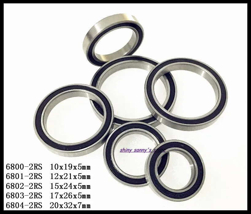 20-40 шт./лот 6800-2RS, 6801-2RS, 6802-2RS, 6803-2RS, 6804-2RS резиновая тонкая стенка глубокий шаровой подшипник
