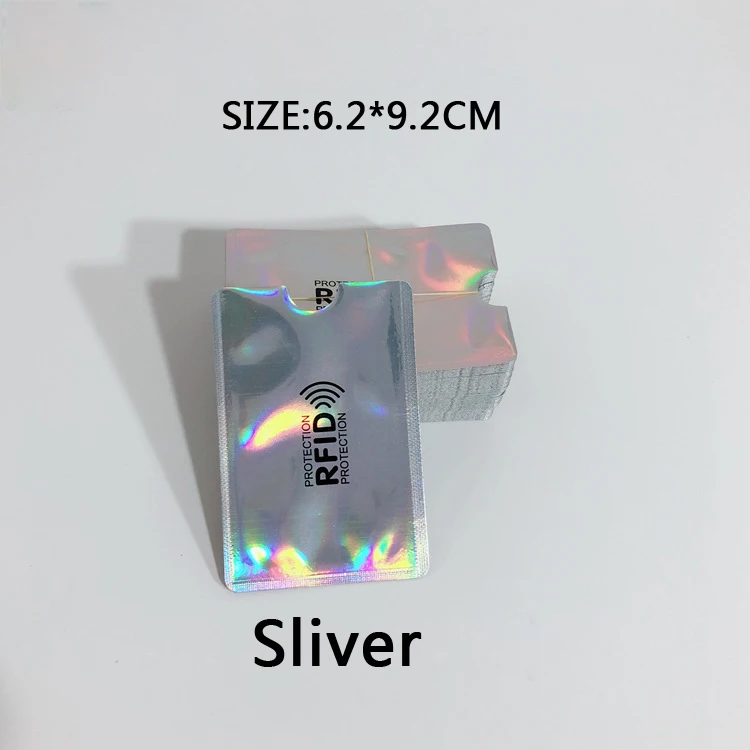 10pcs Sliver 10 шт. Анти Rfid Блокировка хранения ридер замок банк держатель для карт Id банковский чехол для карт Защита металла хранения кредитных карт Алюминий - Цвет: 10pcs Sliver