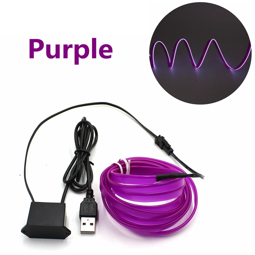 1/2/3/5/10M DC 5V USB EL провода с 6 мм Швейные край неоновый светильник строка светильник гибкий с пересекающимися мигающими звездами светящаяся веревка провода Светодиодные ленты