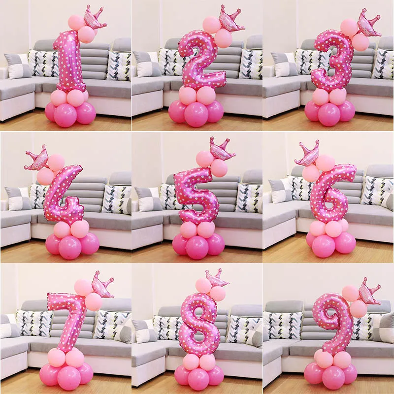 1 комплект с упаковочным номером воздушный шар из фольги в виде короны на день