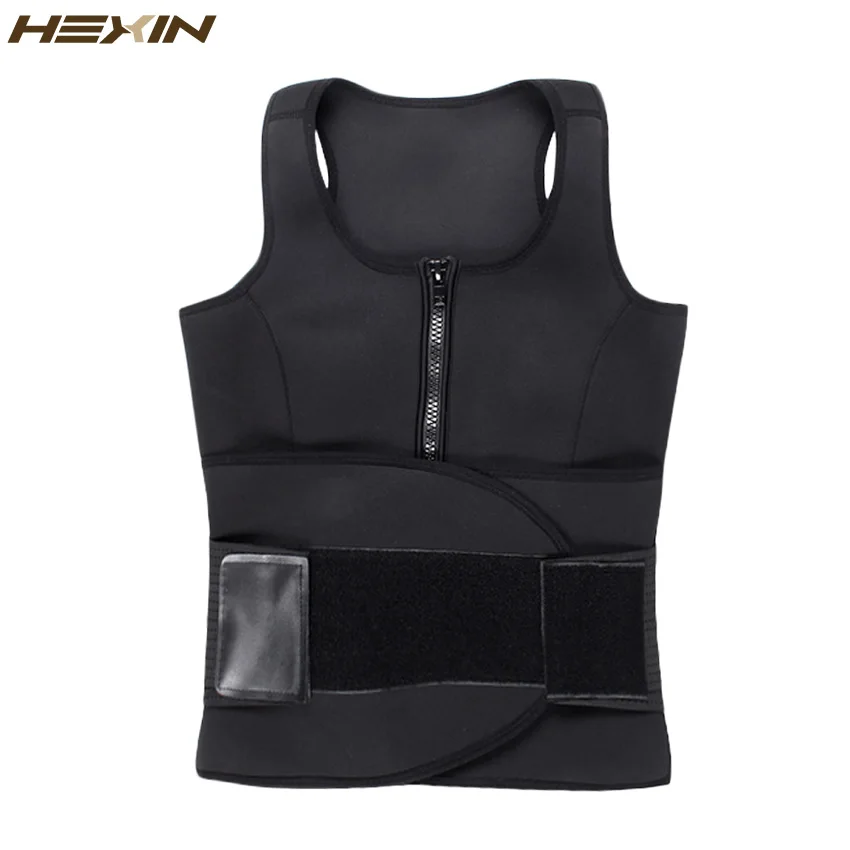 HEXIN неопреновый женский жилет на молнии для потери веса сауна костюм топ бретелях