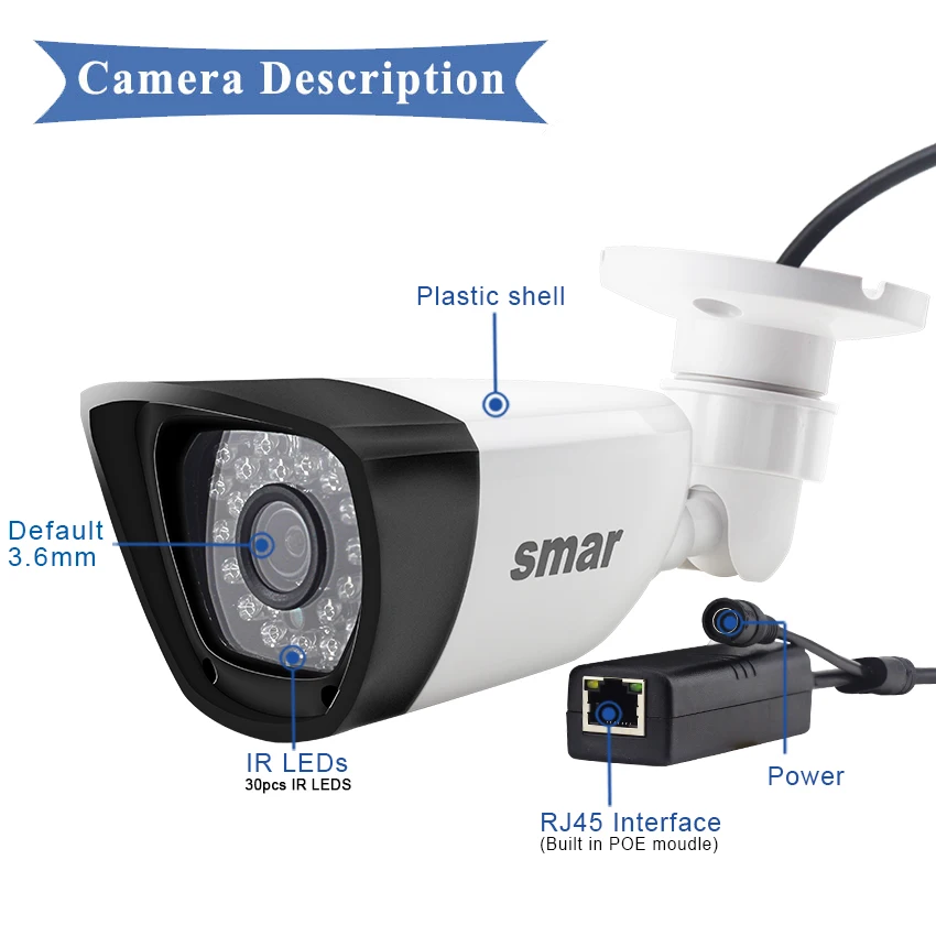 HD 720P 960 1080P Мегапиксельная камера POE IP Камера 30 шт. светодиодный ИК Ночное видение