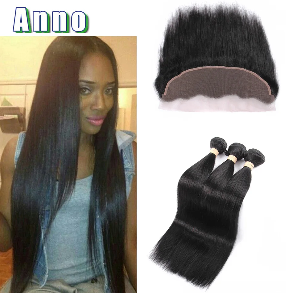 Бразильский Девственные Волосы С Закрытием 3 Пучки Бразильские Прямые с Уха До