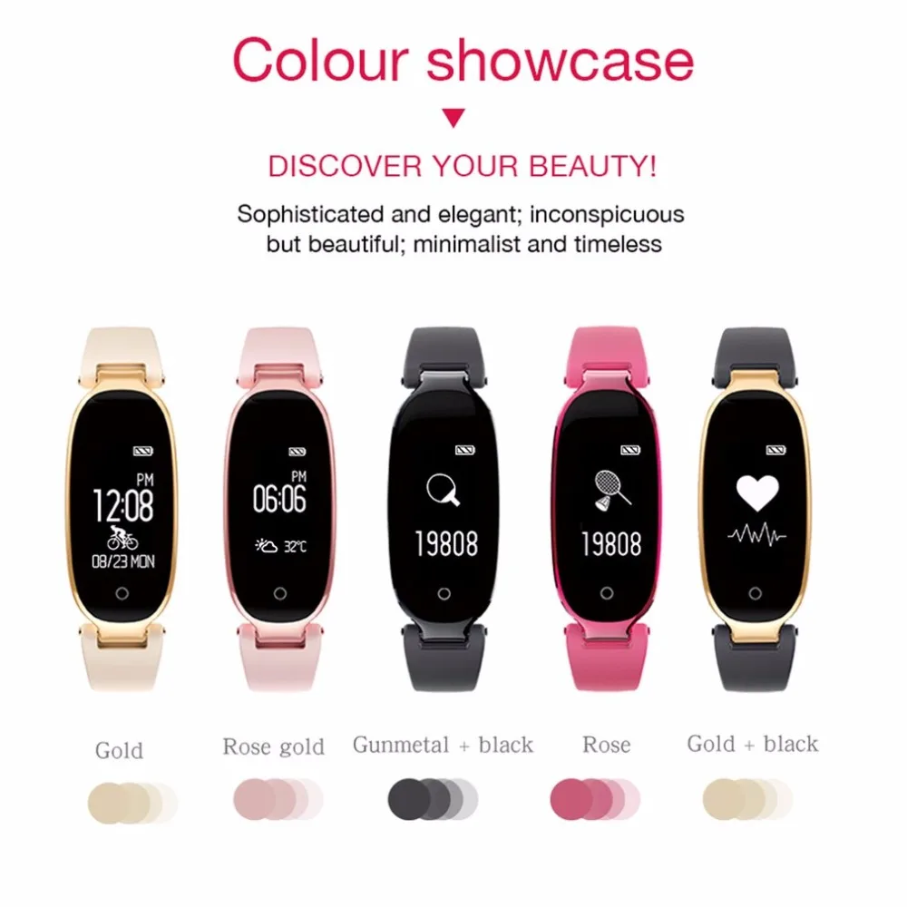 S3 Bluetooth водонепроницаемые Смарт-часы модные женские часы под платье монитор