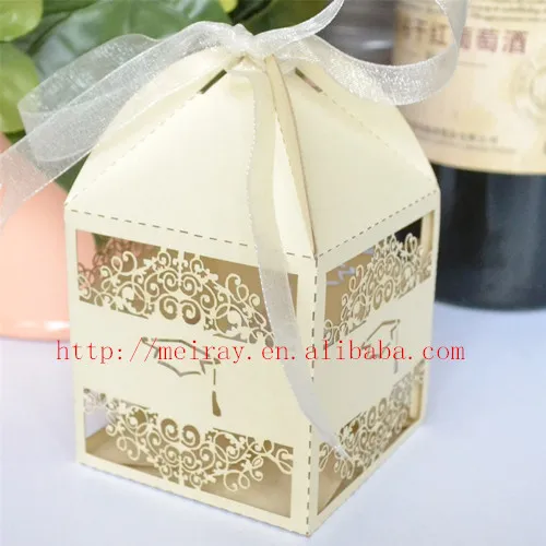 

100pcs/lot Graduation Party supplies Graduation Cap Laser Cut Candy boxes/Chocolate Box/Gift Box