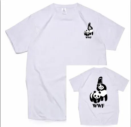 Футболка с логотипом WWF хлопковая принтом панды и круглым вырезом крутая