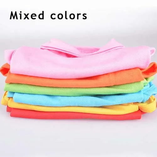 Mixed colors 12 шт./партия хлопковая собачка рубашки поло дышащие футболки для собак одежда для весны и лета - Цвет: Mixed colors