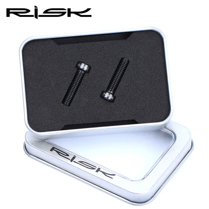 Black RISK 2 шт. Титан M6* 23,5 полые болты горный велосипед масляный диск фиксированный винт для SHIMANO XT отдельный масляный цилиндр запчасти для велосипеда - Цвет: Black