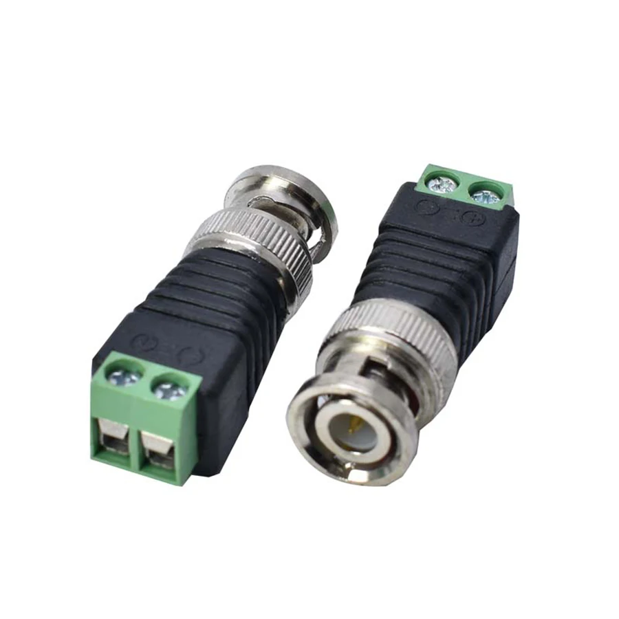 EClyunx 1 шт. для BNC Male adapter CAT5 CCTV Video Camera BALUN COAX Коаксиальный разъем хорошая