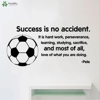 yoyoyu wall decal success is no accident wall sticker vinyl wall mural for kids boys room pele quote soccer poster qq322