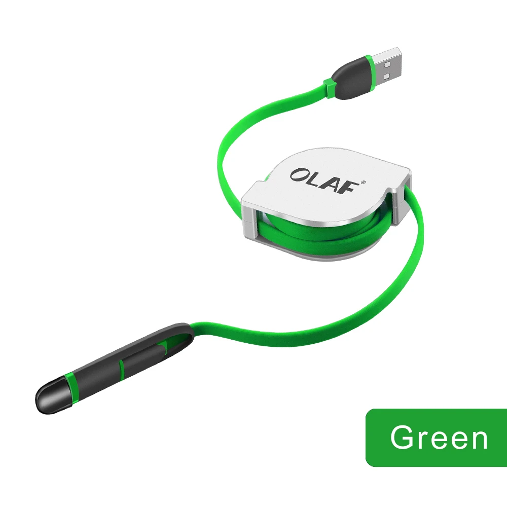 Green Cable 2 в 1 микро USB Выдвижной кабель для iPhone X XS портативный зарядный кабель для samsung huawei Xiaomi Мобильный телефон зарядное устройство кабель - Цвет: Green Cable