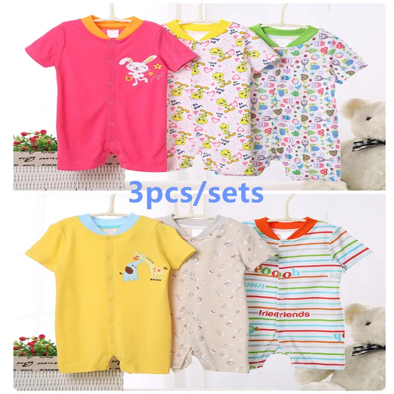 3 шт./компл. Летний комбинезон для маленьких мальчиков одежда девочек цельные