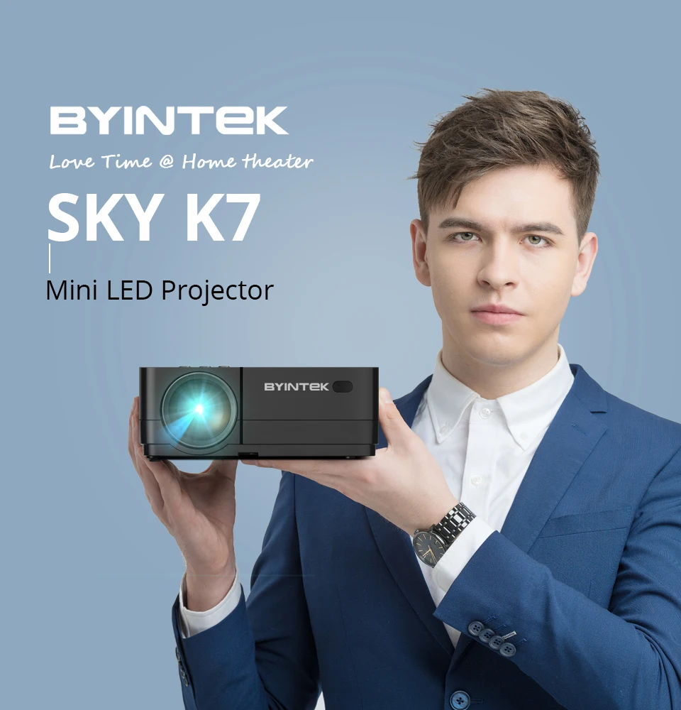 BYINTEK K7 Android Smart Wifi светодиодный мини портативный видео HD проектор для Iphone Ipad смартфон планшет игра 1080P домашний кинотеатр
