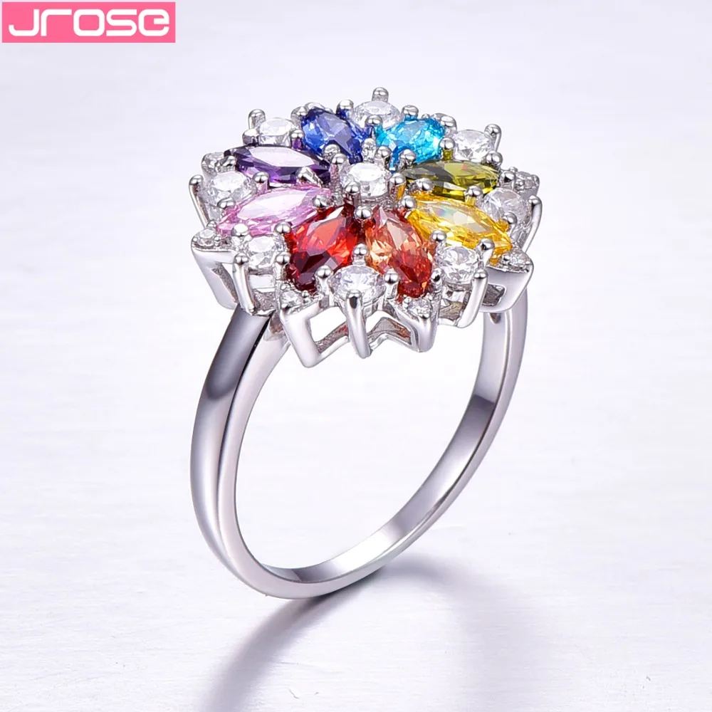 Jrose абсолютно новое 2.11CT фиолетовое гранат перидот 8 видов цветов цветок 100%