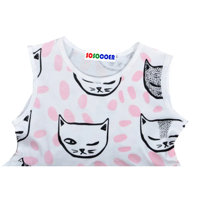 New Summer Style Baby Girl Clothing Dresses Cartoon Cat Kids Princess Dress Brand Toddler Party Wedding Clothes | Детская одежда и
