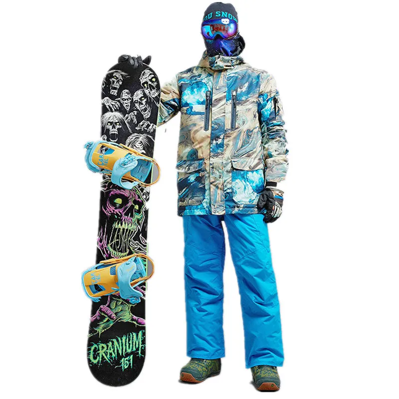 GSOU SNOW Brand лыжный костюм Для мужчин лыжные куртки сноубордические брюки зима Mountain