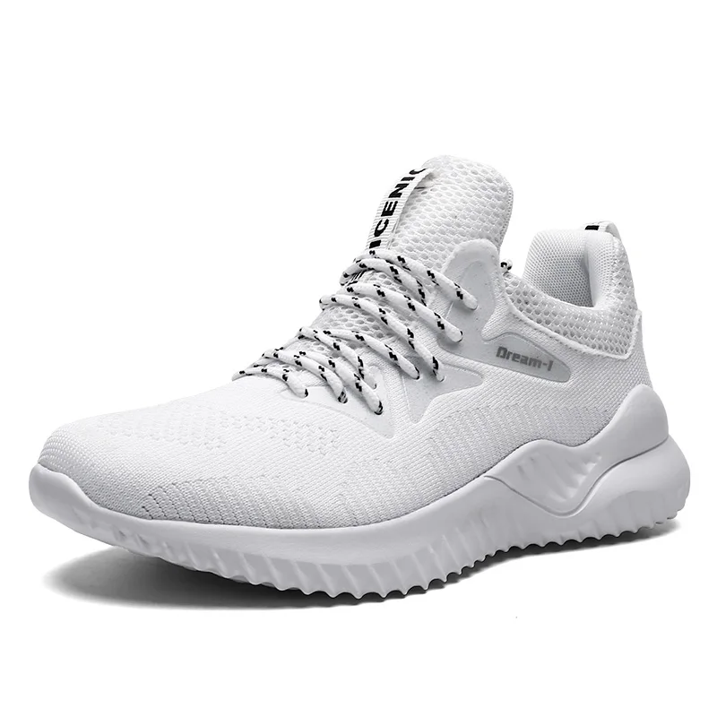 1810 White Shoes VESONAL/дышащие кроссовки Flyknit; мужская повседневная обувь для взрослых; сезон лето-осень; Мужская обувь для бега; прогулочная обувь; большие размеры 39-47 - Цвет: 1810 White Shoes