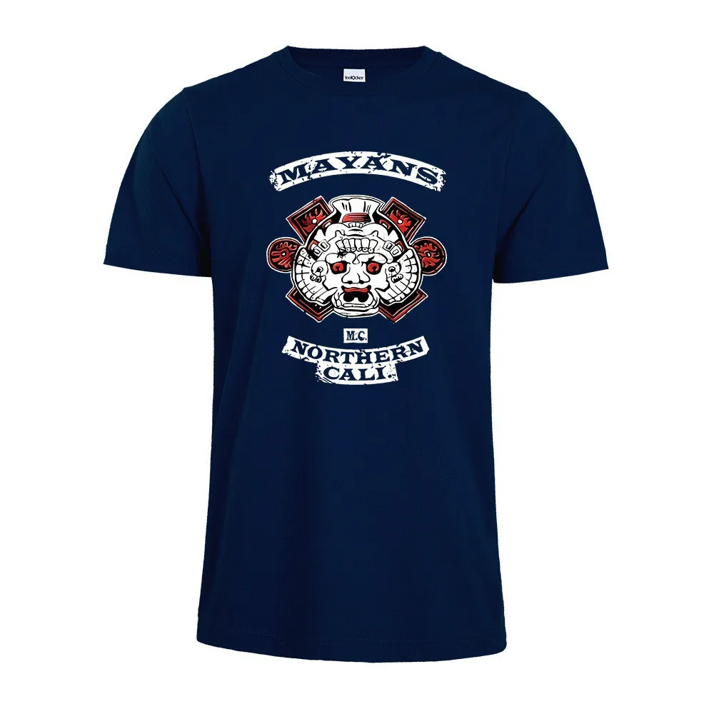 New Arrival Movie Mayans.MC Cosplay Costume Motorcycle Club High Quality Pinted Short Sleeve Shirt T-shirt Half | Тематическая
