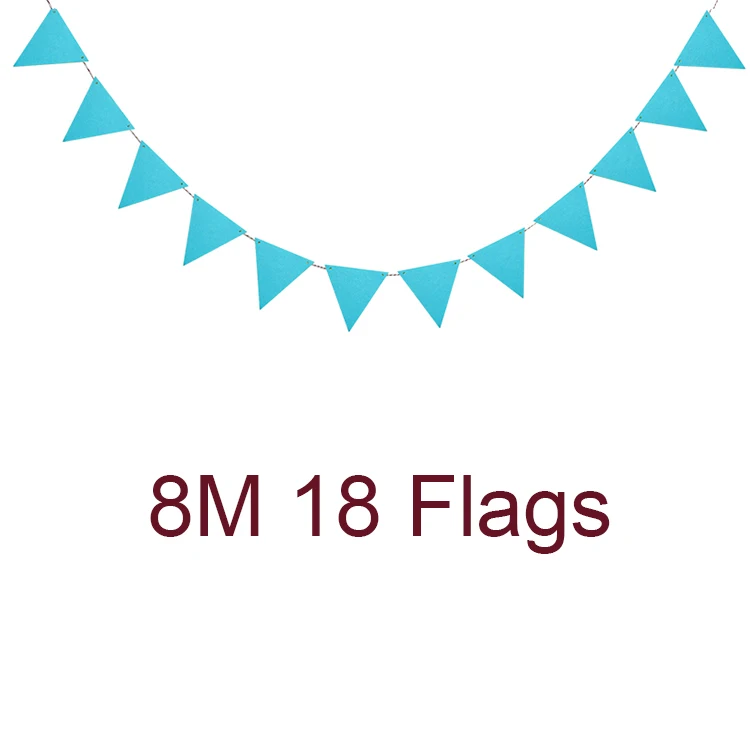 8M 18 Flags Sky blue Yellow Pennants Bunting Banner Wedding/birthday party Flags Hang Garland Decoration Supplies