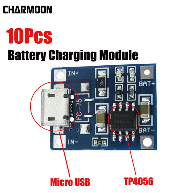10 шт. TP4056 5В 1A Micro USB 18650 литиевая батарея зарядная плата модуль защиты зарядного
