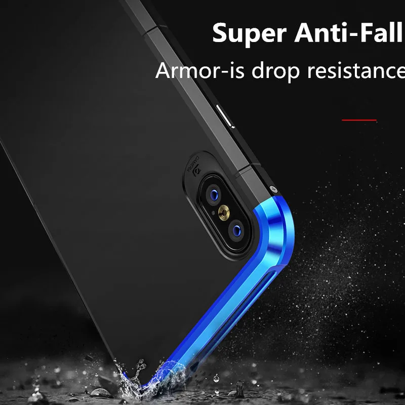 For Apple iphone XS MAX Case Luxury Cover Thin Hard PC 360 Protective Shell Metal Bumper for iphoneXS XR Aluminium Frame Armor |