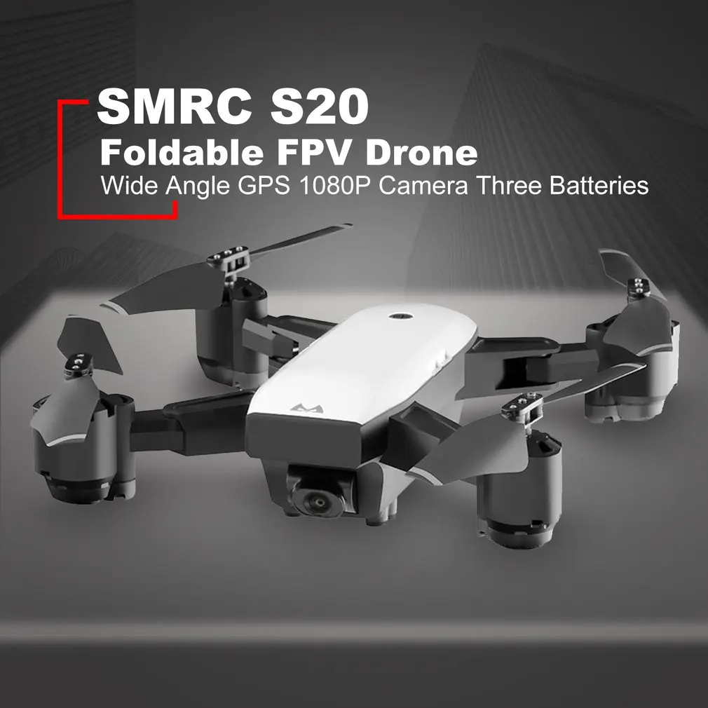 SMRC S20 Широкий формат 1080P fpv-камера на дроне складной 6-осевой Квадрокоптер с дистанционным управлением с gps 360 флип удержания высоты трех батареек