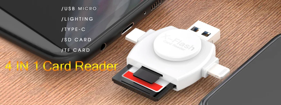 3 в 1 SD TF кардридер iOS Micro USB 2,0 Android мульти-система совместимый адаптер портативный считыватель карт для iPhone samsung iPad