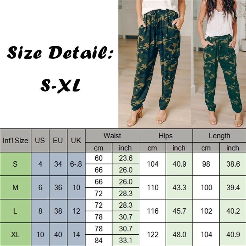 

UK Women Camo Cargo Pants Harem Ladies Loose Sports Casual Camouflage Trousers