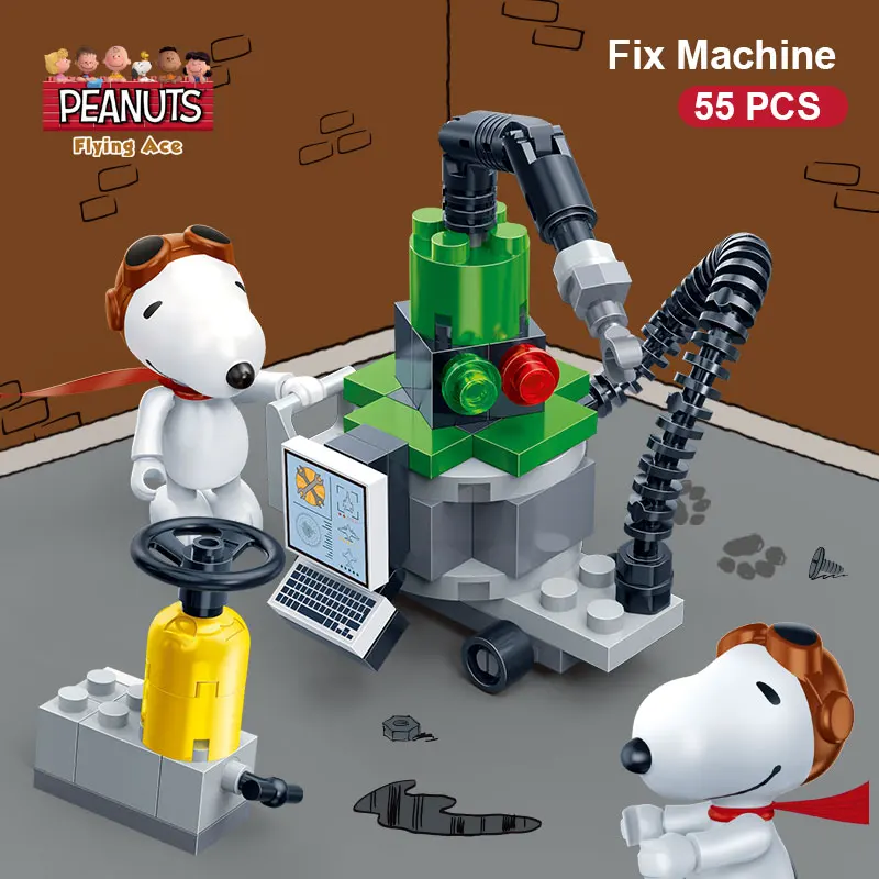 BanBao 7525 IP Snoopy арахис исправление машины пластиковые строительные блоки игрушки