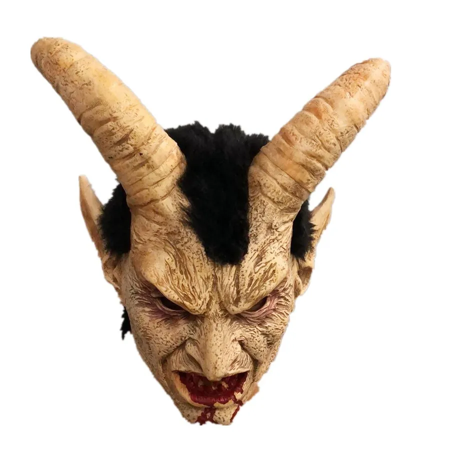 

Lucifer Horn masque latex Masks Halloween Costume Scary demon devil movie cosplay Horrible mask Adults Party props