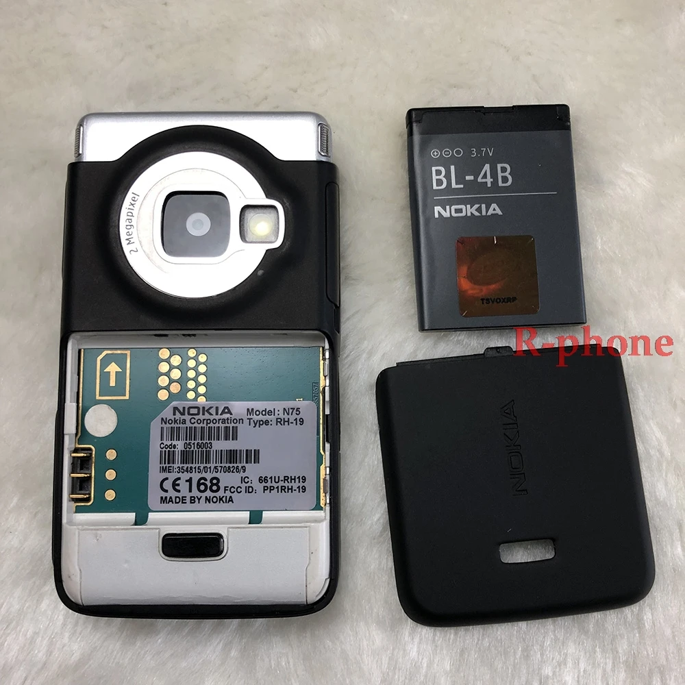 Б/у полностью Nokia N75 Флип Мобильный телефон 2MP разблокированный классический Nokia телефон для коллекции