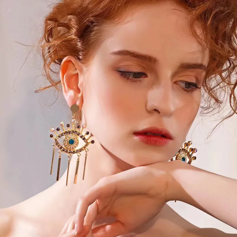 Винтажные большие богемные серьги для женщин 2018 роскошные женские длинные