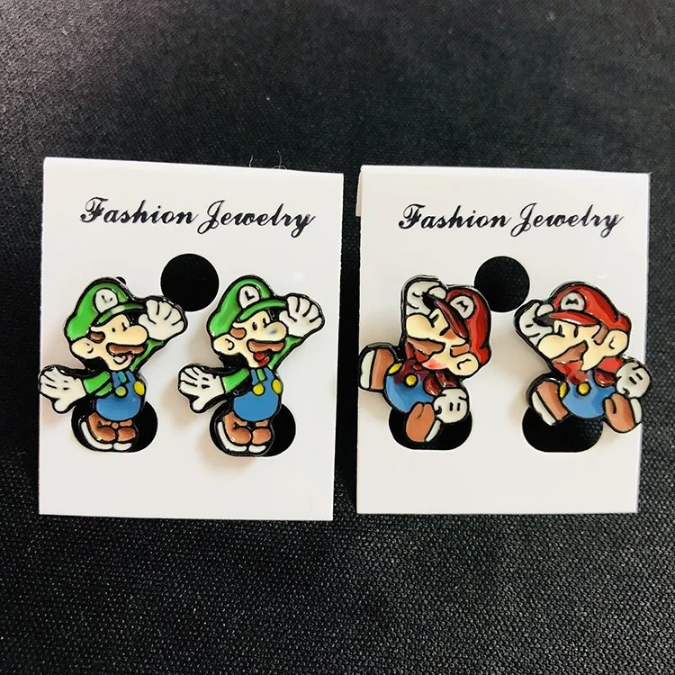 Мультяшные серьги для косплея "Super Mario Bros", милые персонализированные забавные женские серьги-гвоздики для Пирсинга Ушей, бижутерия, аксессуары в подарок